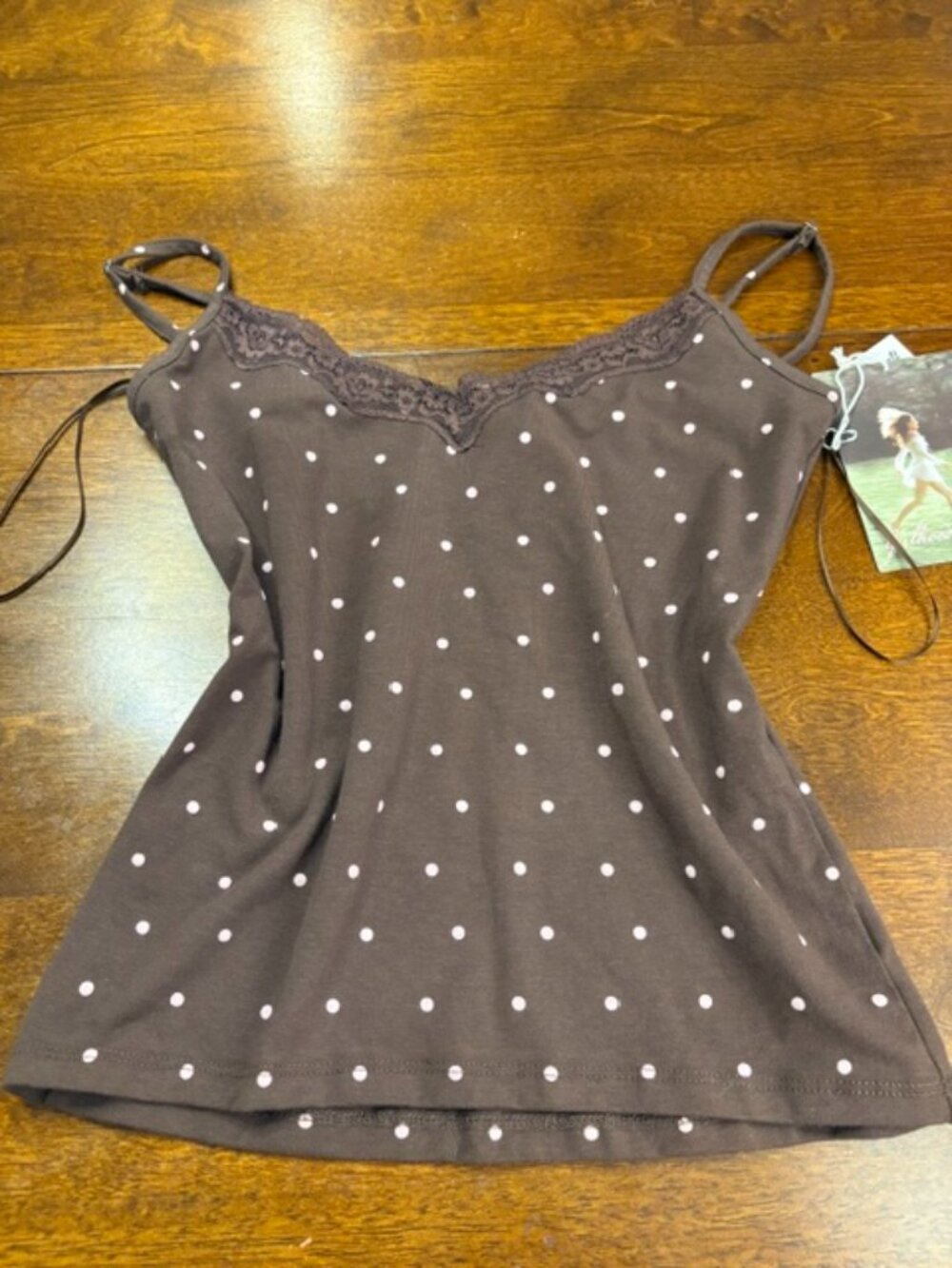 Polka dot lace cami